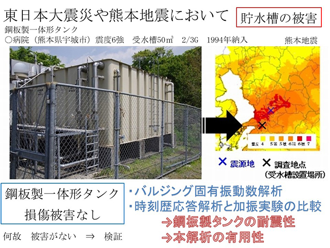 東日本大震災や熊本地震において貯水槽の被害
